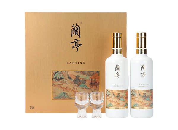 宜宾会稽山兰亭黄酒回收国潮兰亭500ml*2礼盒装