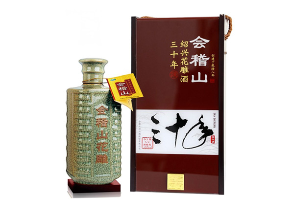 宜宾会稽山黄酒回收会稽山三十年绍兴花雕酒30年木盒装2.5L黄酒